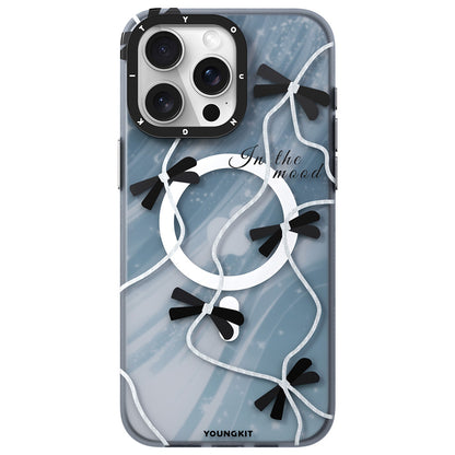 iPhone 15 Pro Kılıf M-safe Şarj Özellikli Airbagli Çift Katmanlı Youngkit Star&Butterfly Serisi Kapak