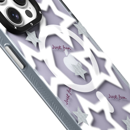 iPhone 15 Pro Kılıf M-safe Şarj Özellikli Airbagli Çift Katmanlı Youngkit Star&Butterfly Serisi Kapak