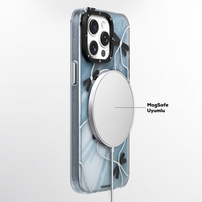 iPhone 15 Pro Kılıf M-safe Şarj Özellikli Airbagli Çift Katmanlı Youngkit Star&Butterfly Serisi Kapak