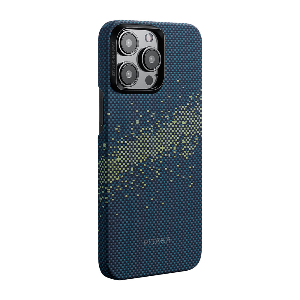 iPhone 15 Pro Kılıf M-safe Şarj Özellikli Aramid Fiber Pitaka Tactile Woven Starpeak Serisi Milky Way Galaxy Kapak