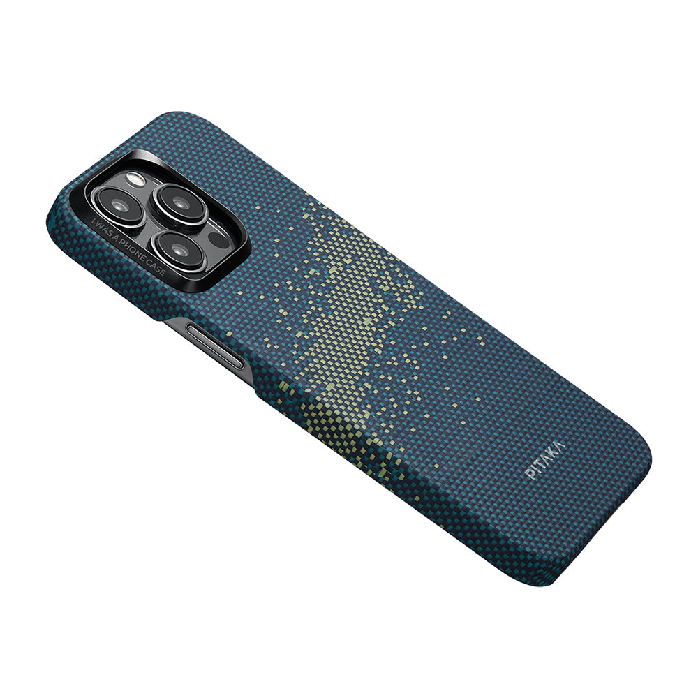 iPhone 15 Pro Kılıf M-safe Şarj Özellikli Aramid Fiber Pitaka Tactile Woven Starpeak Serisi Milky Way Galaxy Kapak