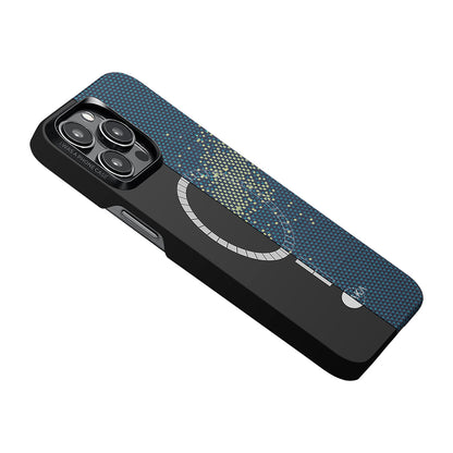 iPhone 15 Pro Kılıf M-safe Şarj Özellikli Aramid Fiber Pitaka Tactile Woven Starpeak Serisi Milky Way Galaxy Kapak