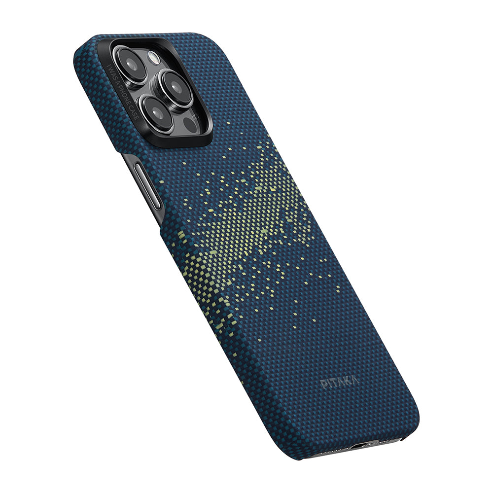 iPhone 15 Pro Kılıf M-safe Şarj Özellikli Aramid Fiber Pitaka Tactile Woven Starpeak Serisi Milky Way Galaxy Kapak