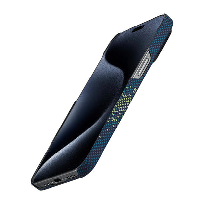 iPhone 15 Pro Kılıf M-safe Şarj Özellikli Aramid Fiber Pitaka Tactile Woven Starpeak Serisi Milky Way Galaxy Kapak