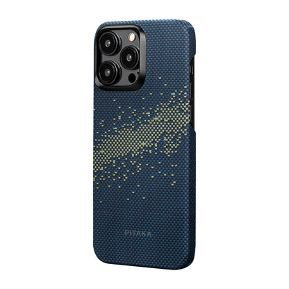 iPhone 15 Pro Kılıf M-safe Şarj Özellikli Aramid Fiber Pitaka Tactile Woven Starpeak Serisi Milky Way Galaxy Kapak