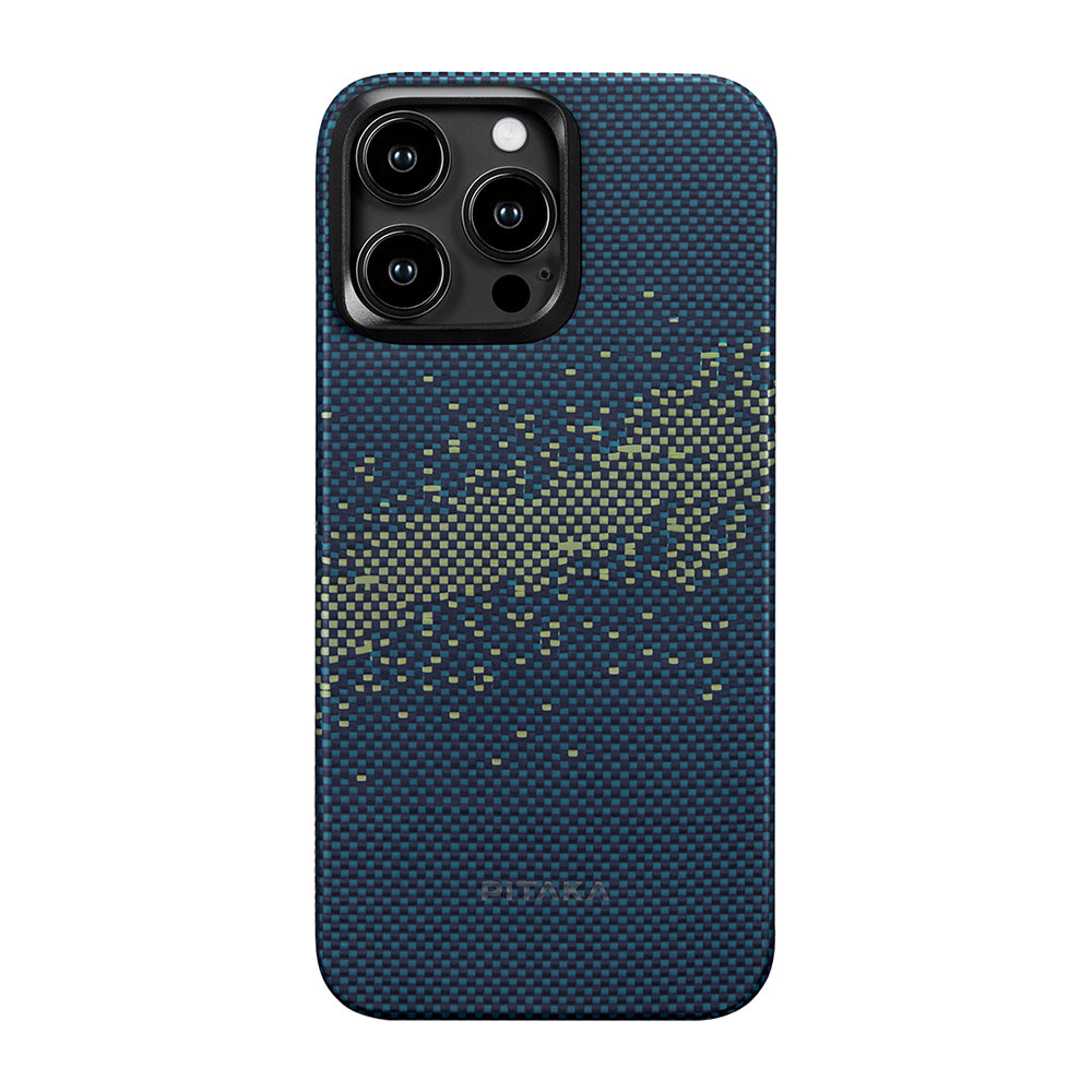 iPhone 15 Pro Kılıf M-safe Şarj Özellikli Aramid Fiber Pitaka Tactile Woven Starpeak Serisi Milky Way Galaxy Kapak