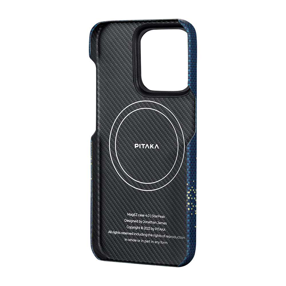 iPhone 15 Pro Kılıf M-safe Şarj Özellikli Aramid Fiber Pitaka Tactile Woven Starpeak Serisi Milky Way Galaxy Kapak