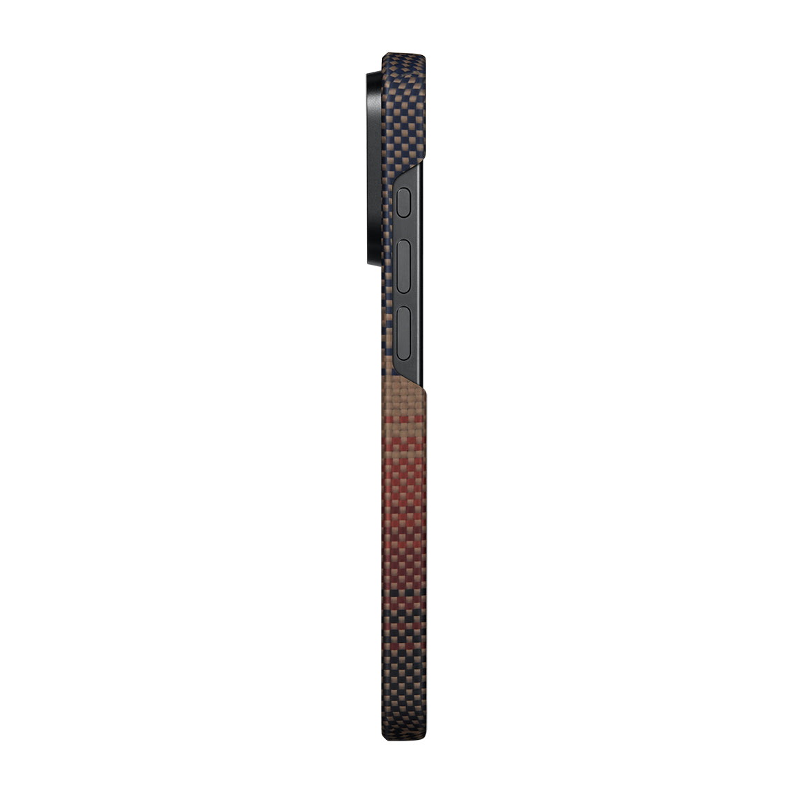 iPhone 15 Pro Kılıf M-safe Şarj Özellikli Aramid Fiber Pitaka Tactile Woven Sunset-Moonrise Serisi Sunset Kapak