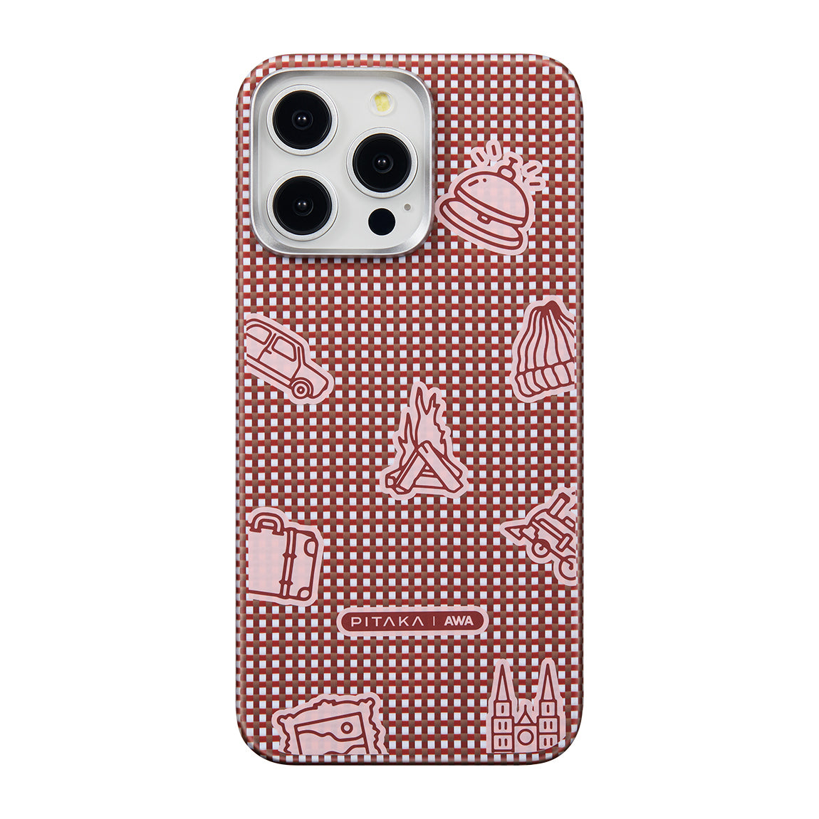 iPhone 15 Pro Kılıf M-safe Şarj Özellikli Awa Tasarımlı 1500D Aramid Fiber Pitaka Ultra-Slim Classic Serisi Bonfire Kapak
