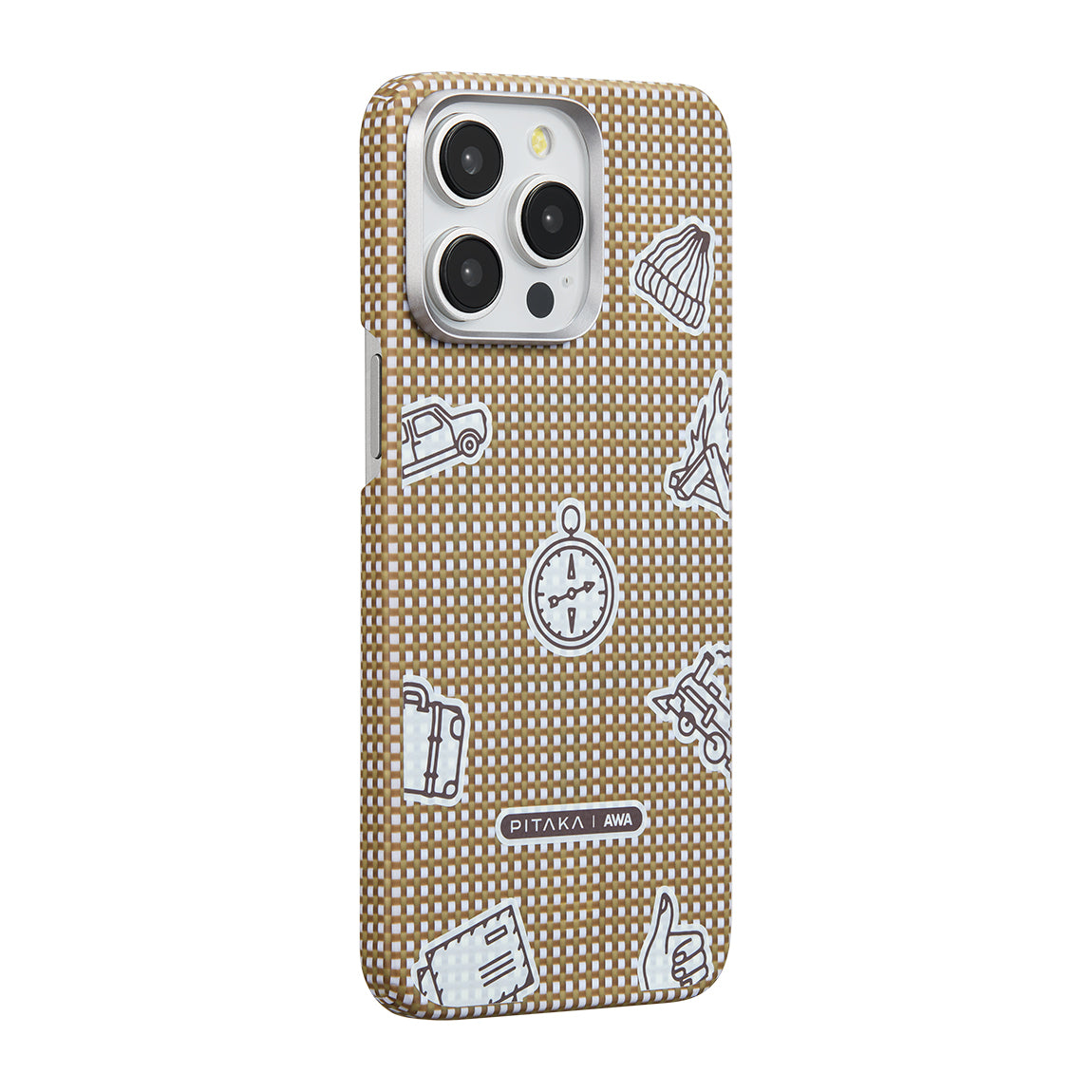 iPhone 15 Pro Kılıf M-safe Şarj Özellikli Awa Tasarımlı 1500D Aramid Fiber Pitaka Ultra-Slim Classic Serisi Canyon Kapak