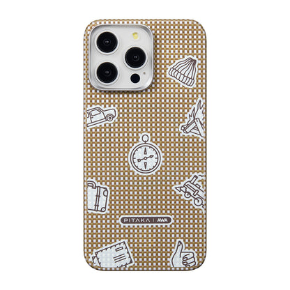 iPhone 15 Pro Kılıf M-safe Şarj Özellikli Awa Tasarımlı 1500D Aramid Fiber Pitaka Ultra-Slim Classic Serisi Canyon Kapak