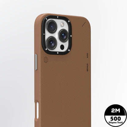 iPhone 15 Pro Kılıf M-safe Şarj Özellikli Basit Mat Deri Desenli Youngkit Tech Fashion Serisi Kapak