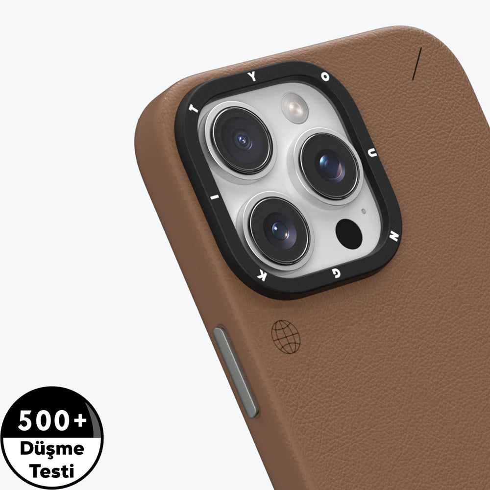 iPhone 15 Pro Kılıf M-safe Şarj Özellikli Basit Mat Deri Desenli Youngkit Tech Fashion Serisi Kapak