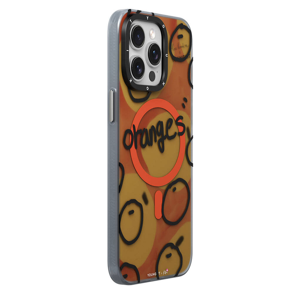 iPhone 15 Pro Kılıf M-safe Şarj Özellikli Bee Brown Tasarımlı Youngkit Funny Serisi Kapak