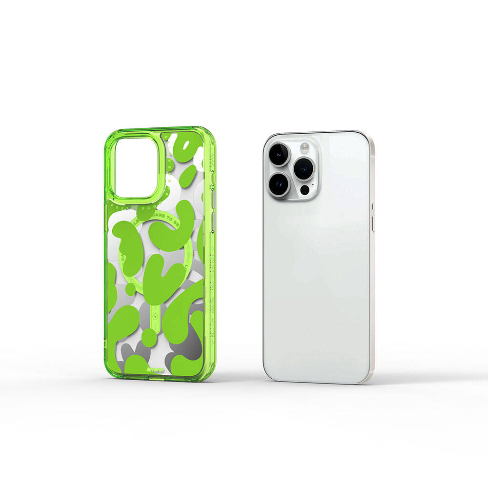 iPhone 15 Pro Kılıf M-safe Şarj Özellikli Boya Desenli Wiwu Fluorescent G Serisi Kapak