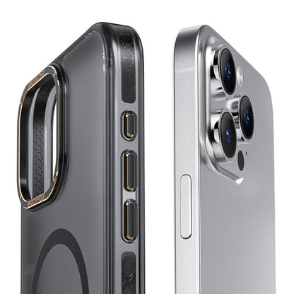 iPhone 15 Pro Kılıf M-safe Şarj Özellikli Cam Arka Yüzey Recci Michelin Serisi Kapak
