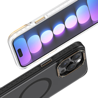 iPhone 15 Pro Kılıf M-safe Şarj Özellikli Cam Arka Yüzey Recci Michelin Serisi Kapak