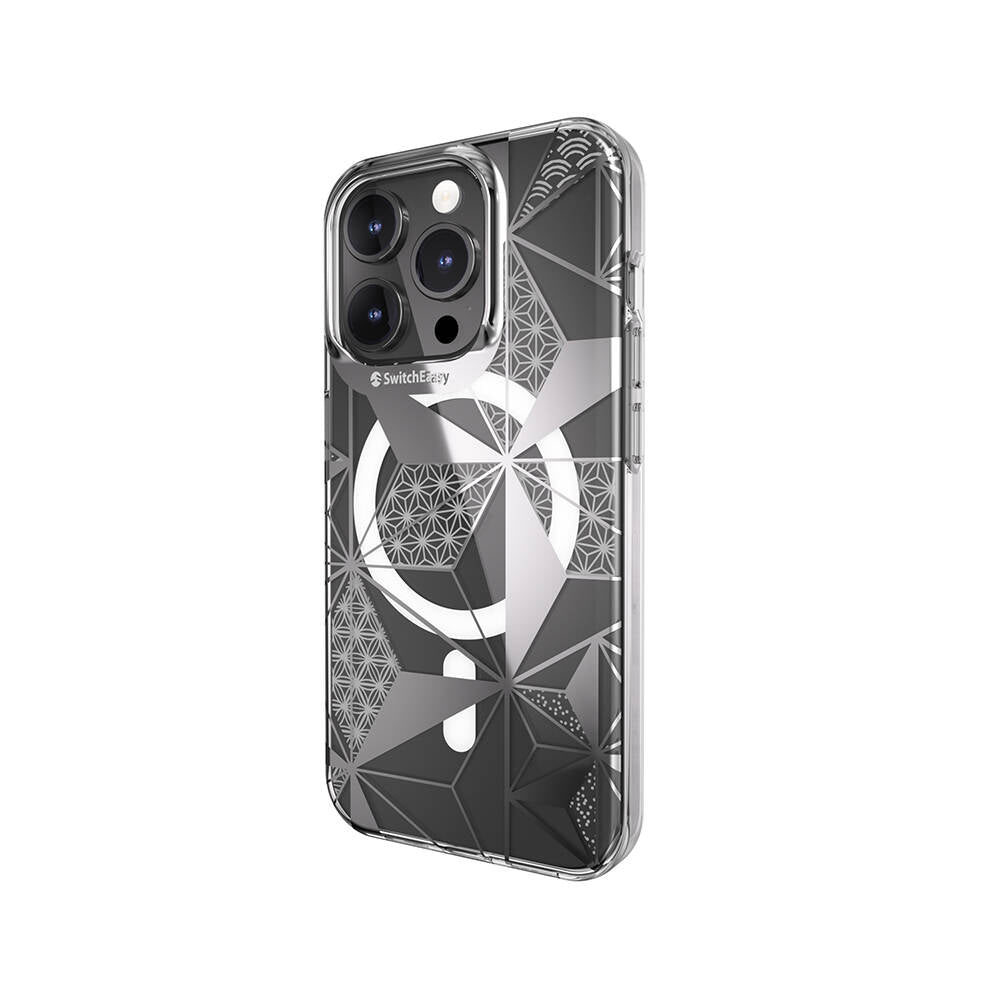 iPhone 15 Pro Kılıf M-safe Şarj Özellikli Çift IMD Baskılı Lisanslı Switcheasy Artist-M Asanoha Kapak