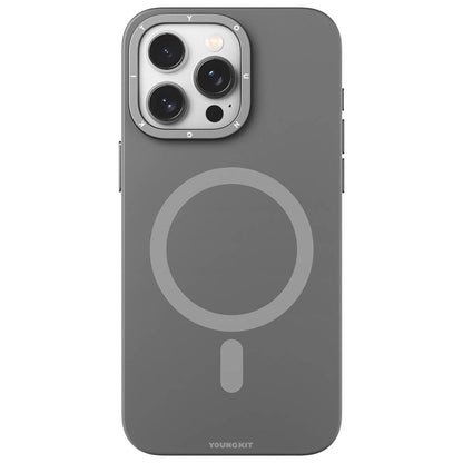 iPhone 15 Pro Kılıf M-safe Şarj Özellikli Çizilmeye ve Aşınmaya Dayanıklı Youngkit Velvet Serisi Kapak