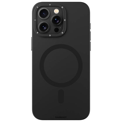 iPhone 15 Pro Kılıf M-safe Şarj Özellikli Çizilmeye ve Aşınmaya Dayanıklı Youngkit Velvet Serisi Kapak