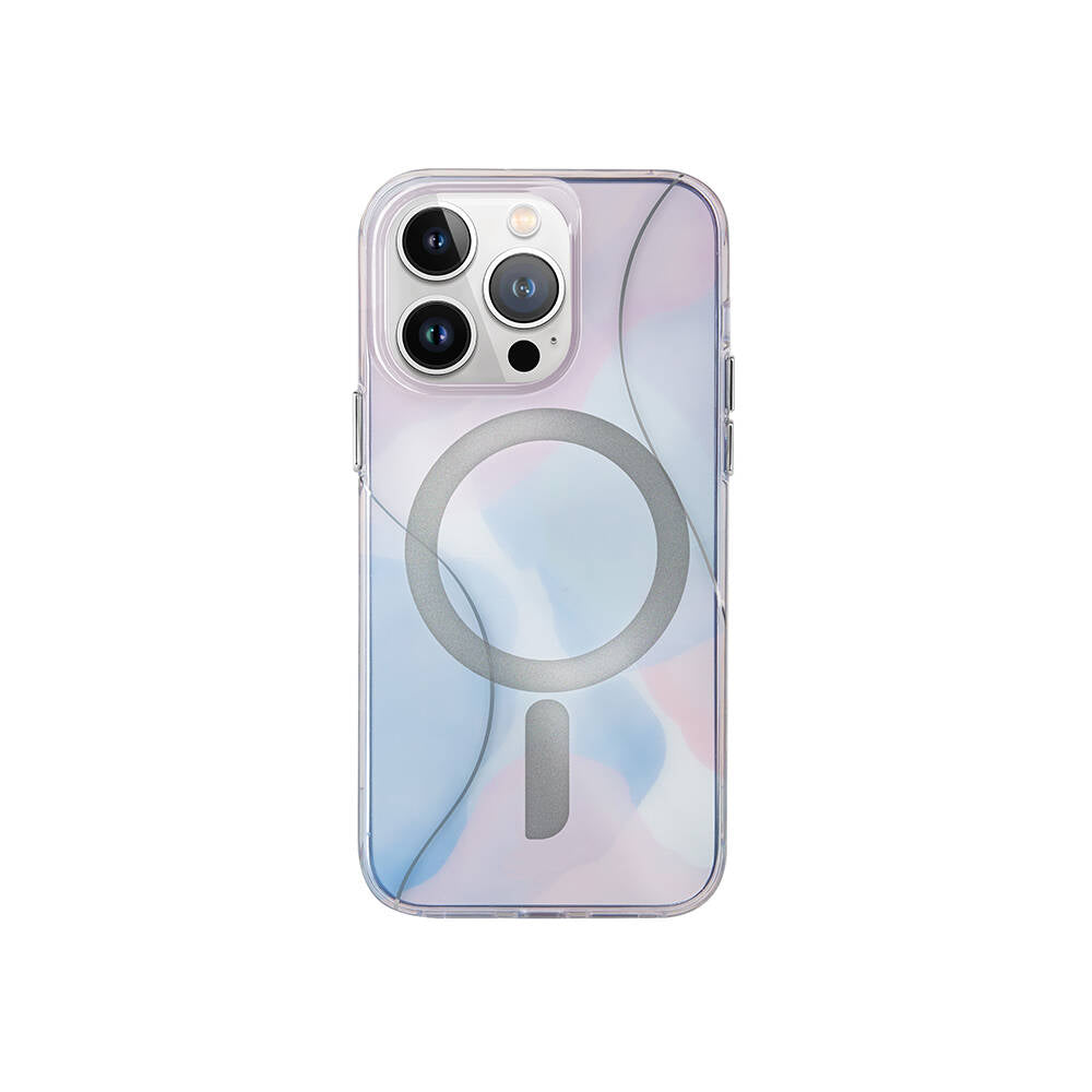 iPhone 15 Pro Kılıf M-safe Şarj Özellikli Dalgalı Çizgi Desenli Coehl Palette Kapak