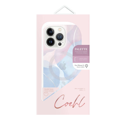 iPhone 15 Pro Kılıf M-safe Şarj Özellikli Dalgalı Çizgi Desenli Coehl Palette Kapak