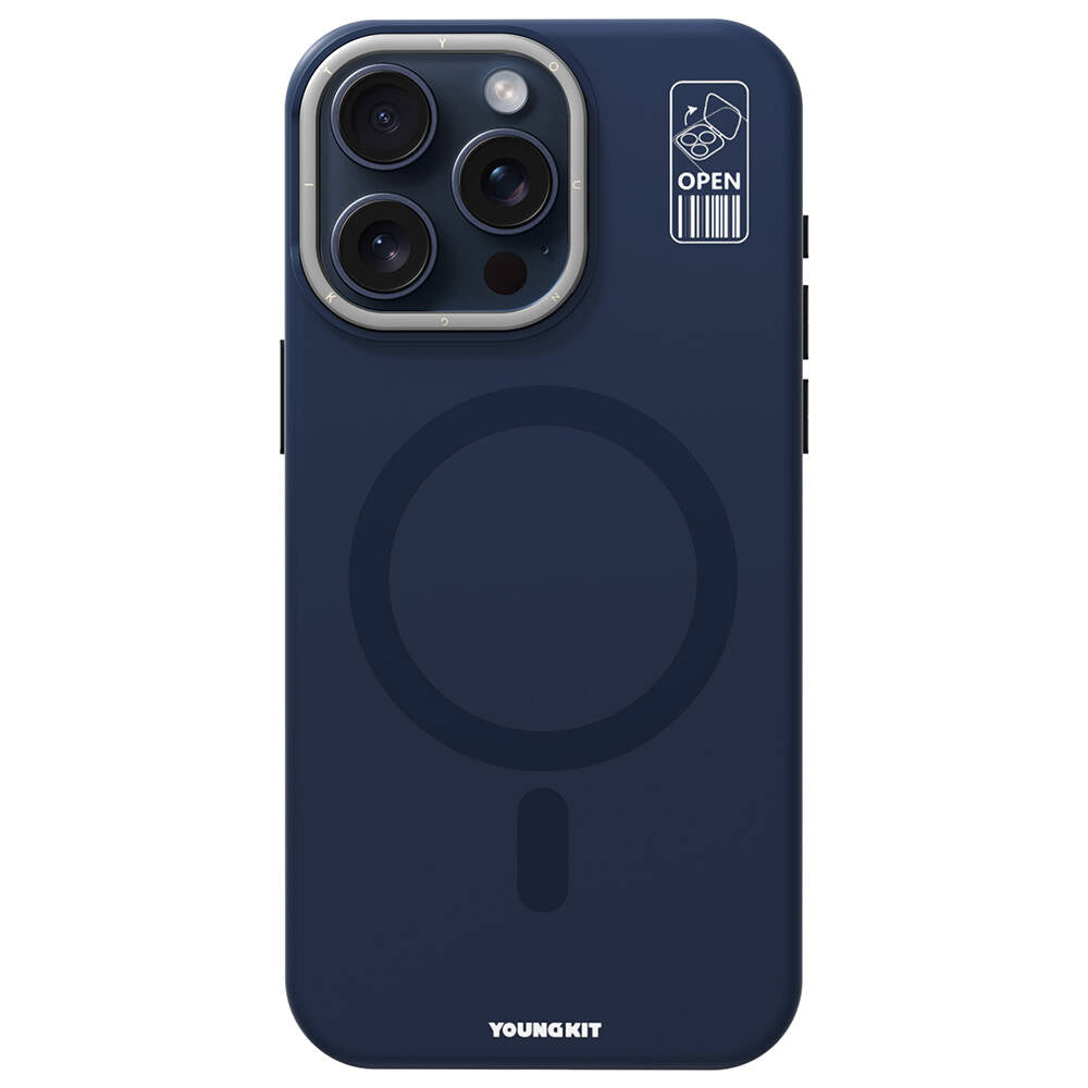 iPhone 15 Pro Kılıf M-safe Şarj Özellikli Kamera Standlı Youngkit Bitty Cream Kapak