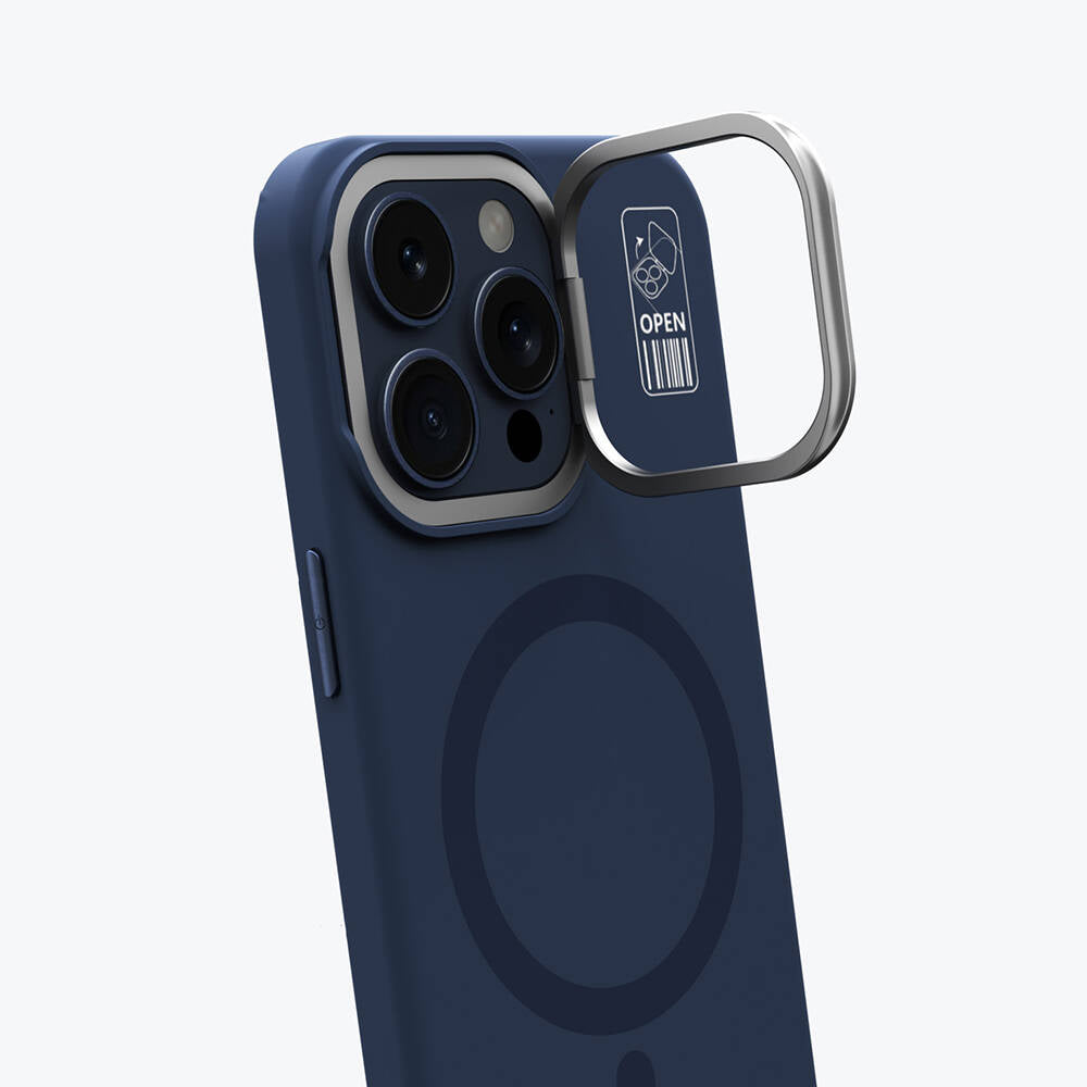iPhone 15 Pro Kılıf M-safe Şarj Özellikli Kamera Standlı Youngkit Bitty Cream Kapak