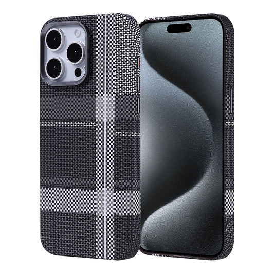 Apple iPhone 15 Pro Kılıf M-safe Şarj Özellikli Karbon Fiber Görünümlü Zore Nekst Kapak