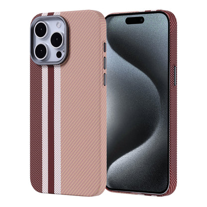 Apple iPhone 15 Pro Kılıf M-safe Şarj Özellikli Karbon Fiber Görünümlü Zore Nekst Kapak