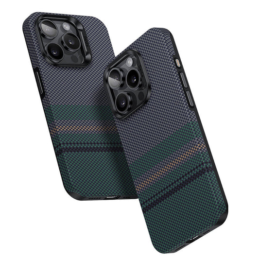 iPhone 15 Pro Kılıf M-safe Şarj Özellikli Karbon Fiber Tasarımlı Benks Aurora ArmorPro Kevlar Kapak