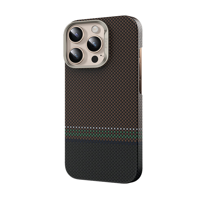 iPhone 15 Pro Kılıf M-safe Şarj Özellikli Karbon Fiber Tasarımlı Benks Prestige ArmorAir Kevlar Kapak