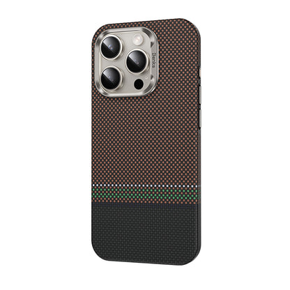iPhone 15 Pro Kılıf M-safe Şarj Özellikli Karbon Fiber Tasarımlı Benks Prestige ArmorPro Kevlar Kapak