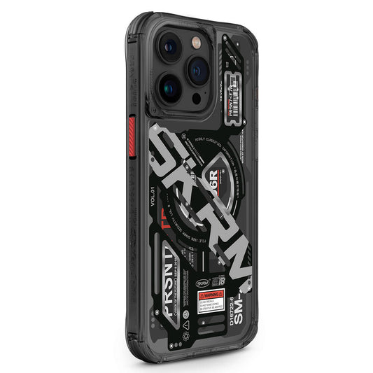 iPhone 15 Pro Kılıf M-safe Şarj Özellikli Katmanlı Makine Temalı SkinArma Ekho Kapak