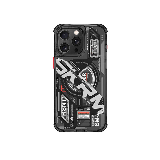 iPhone 15 Pro Kılıf M-safe Şarj Özellikli Katmanlı Makine Temalı SkinArma Ekho Kapak