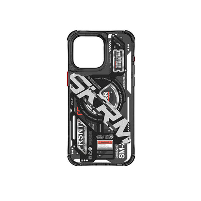 iPhone 15 Pro Kılıf M-safe Şarj Özellikli Katmanlı Makine Temalı SkinArma Ekho Kapak