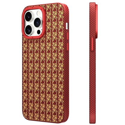 iPhone 15 Pro Kılıf M-safe Şarj Özellikli Kevlar 1500D Youngkit Auspicious Loong Serisi Kapak