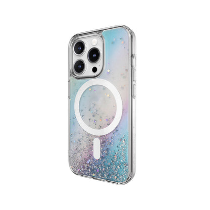iPhone 15 Pro Kılıf M-safe Şarj Özellikli Parlayan Simli Şeffaf Lisanslı Switcheasy Starfield-M Kapak