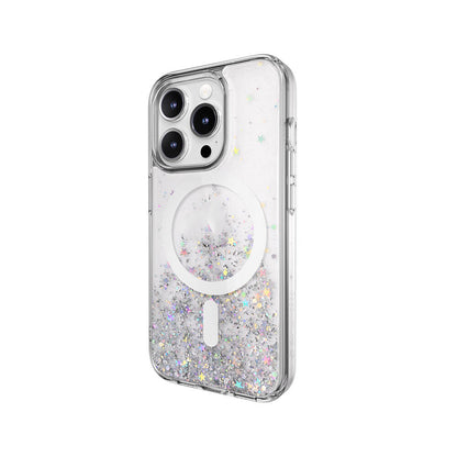 iPhone 15 Pro Kılıf M-safe Şarj Özellikli Parlayan Simli Şeffaf Lisanslı Switcheasy Starfield-M Kapak