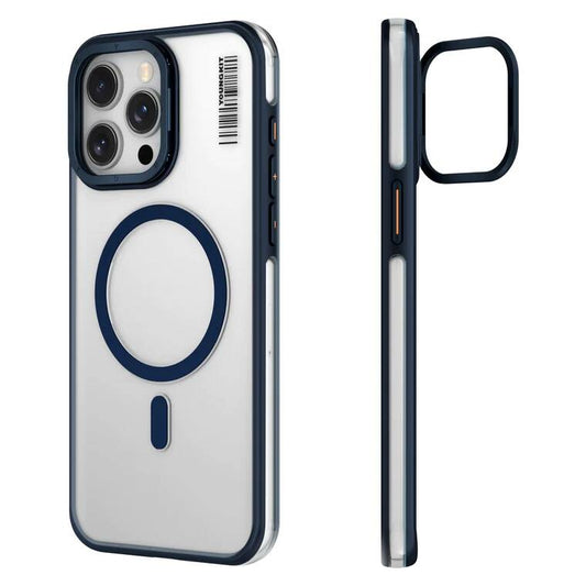 iPhone 15 Pro Kılıf M-safe Şarj Özellikli Sararma Önleyici Youngkit Crystal Grid Kapak