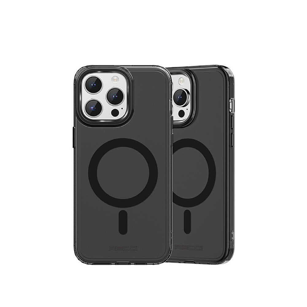 iPhone 15 Pro Kılıf M-safe Şarj Özellikli Saydam Arka Yüzey Recci Crystal Color Serisi Kapak