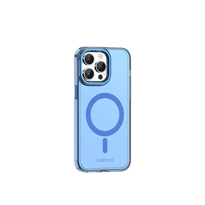 iPhone 15 Pro Kılıf M-safe Şarj Özellikli Saydam Arka Yüzey Recci Crystal Color Serisi Kapak