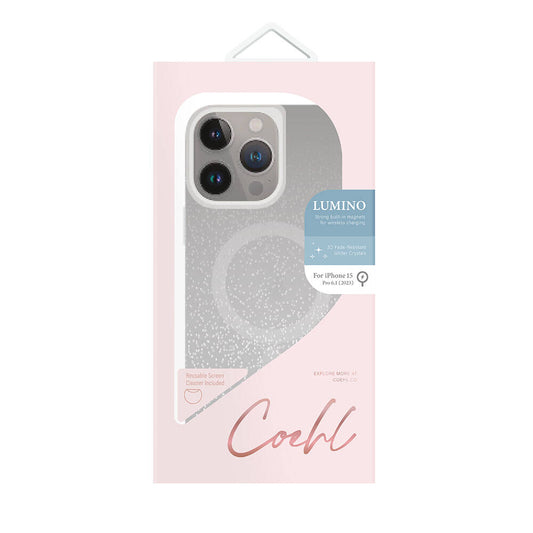 iPhone 15 Pro Kılıf M-safe Şarj Özellikli Simli Arka Yüzey Coehl Lumino Kapak