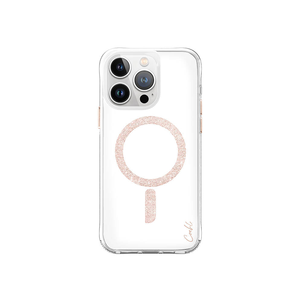 iPhone 15 Pro Kılıf M-safe Şarj Özellikli Simli Magnetik Coehl Glace Kapak