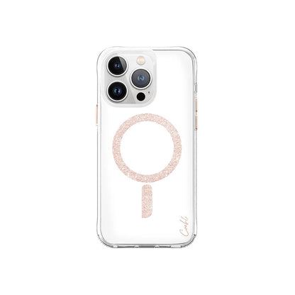 iPhone 15 Pro Kılıf M-safe Şarj Özellikli Simli Magnetik Coehl Glace Kapak