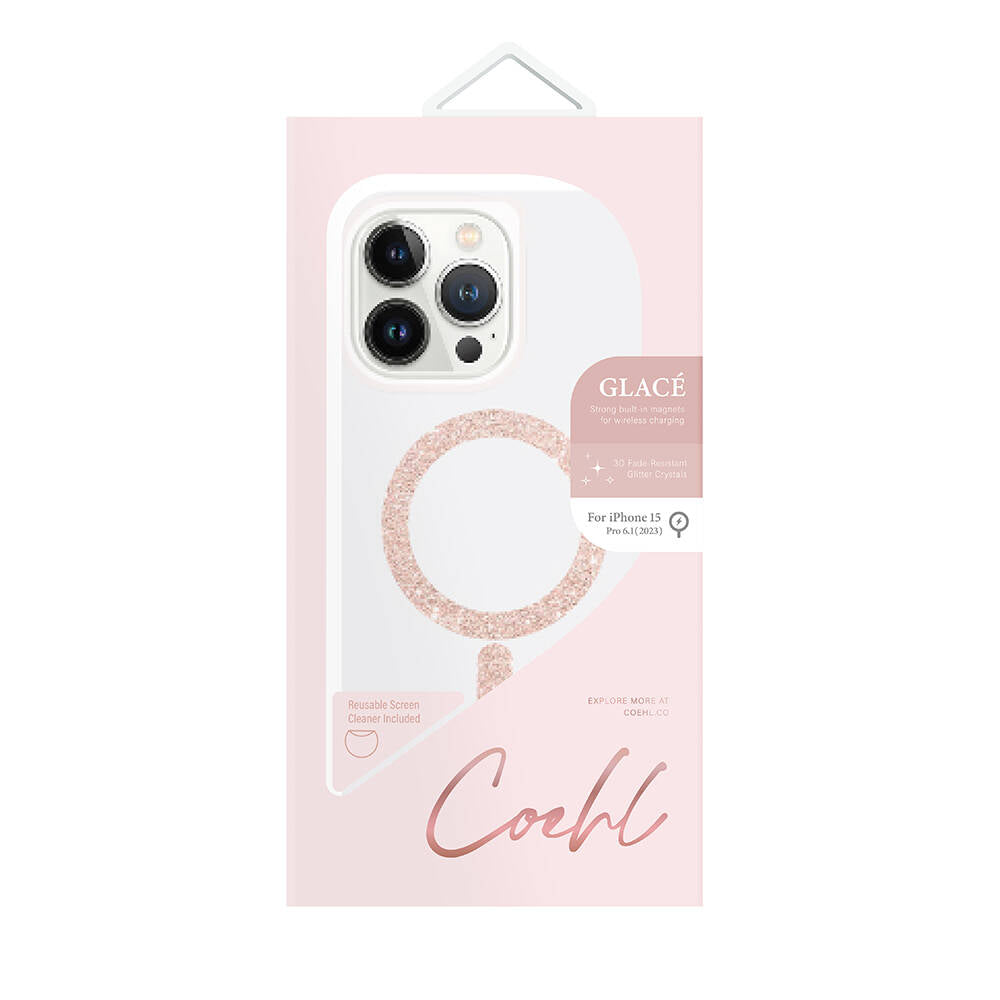iPhone 15 Pro Kılıf M-safe Şarj Özellikli Simli Magnetik Coehl Glace Kapak