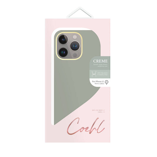 iPhone 15 Pro Kılıf M-safe Şarj Özellikli Soft Pürüzsüz Yüzey Askı İpli Coehl Creme Kapak