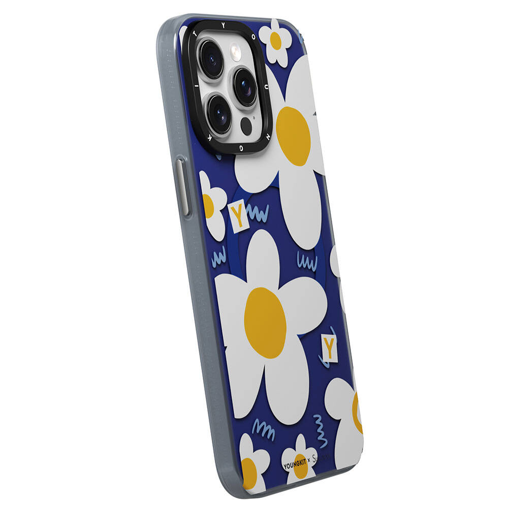 iPhone 15 Pro Kılıf M-safe Şarj Özellikli Sunshine Tasarımlı Youngkit Spring Breeze Serisi Kapak