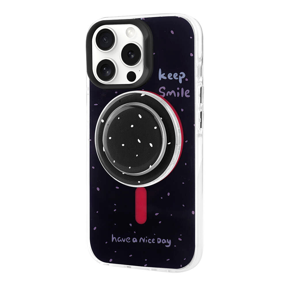 Apple iPhone 15 Pro Kılıf M-safe Şarj Özellikli Tak-Çıkar Pop Soketli Zore Tiktok Kapak