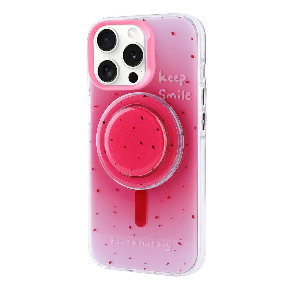 Apple iPhone 15 Pro Kılıf M-safe Şarj Özellikli Tak-Çıkar Pop Soketli Zore Tiktok Kapak